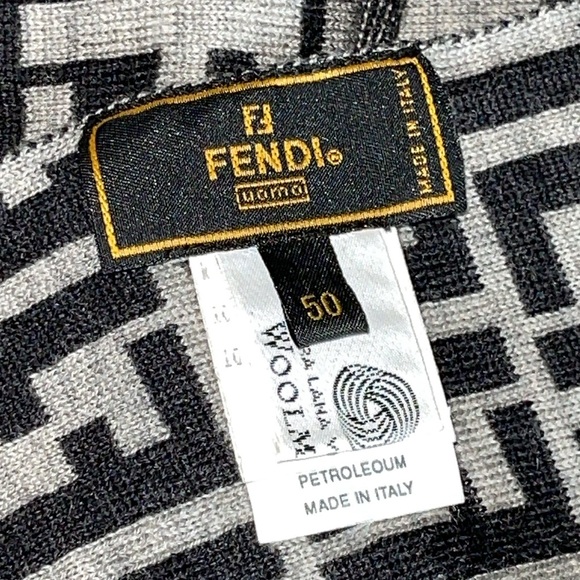 Preloved Fendi scarf excellent condition size 70X16” color is grey n black FF - Picture 8 of 9
